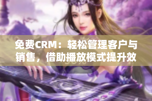 免費(fèi)CRM：輕松管理客戶與銷售，借助播放模式提升效率