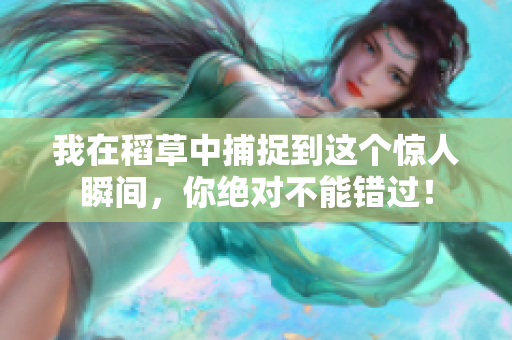 我在稻草中捕捉到這個驚人瞬間，你絕對不能錯過！