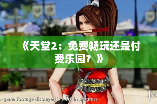 《天堂2：免費暢玩還是付費樂園？》